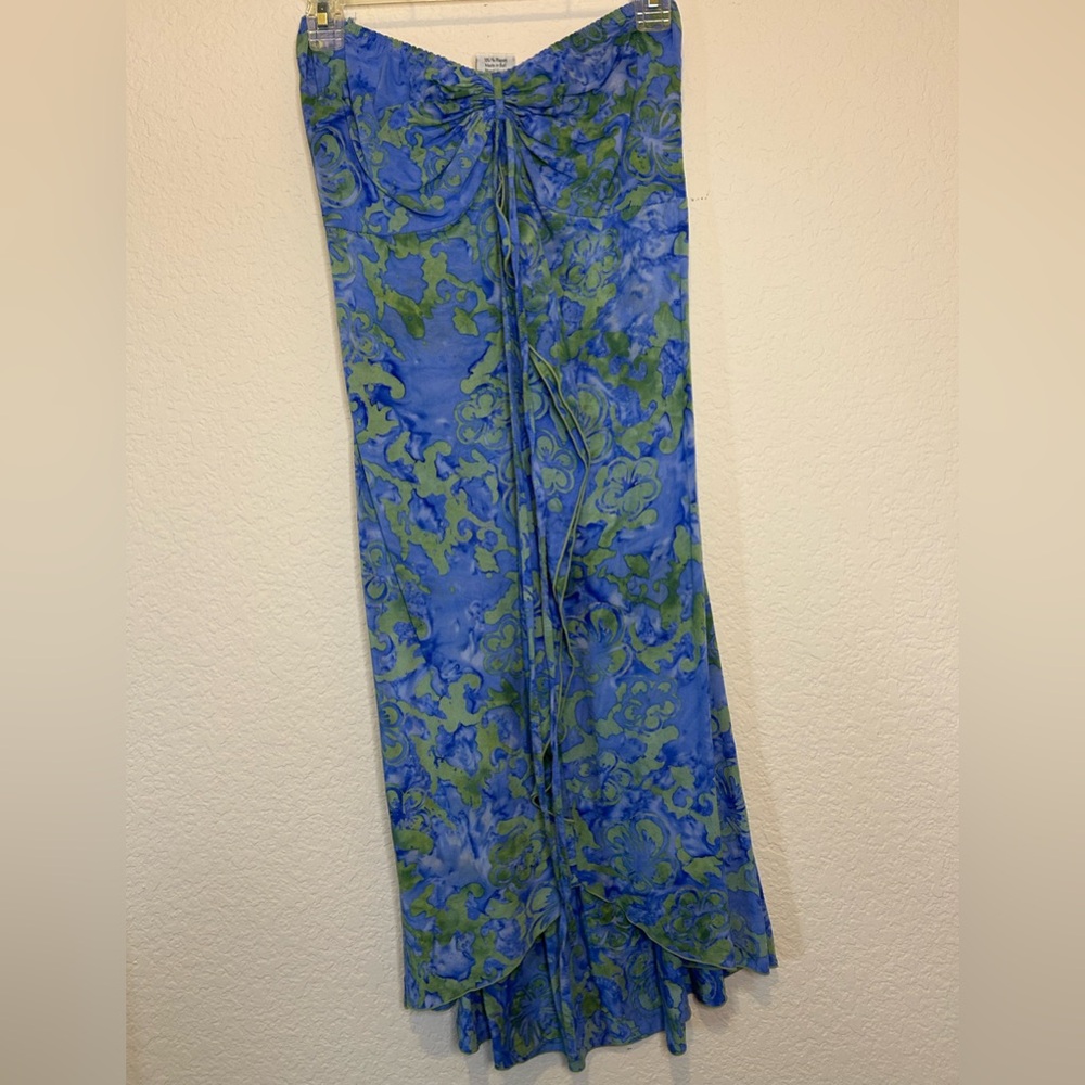 Blue floral midi dress